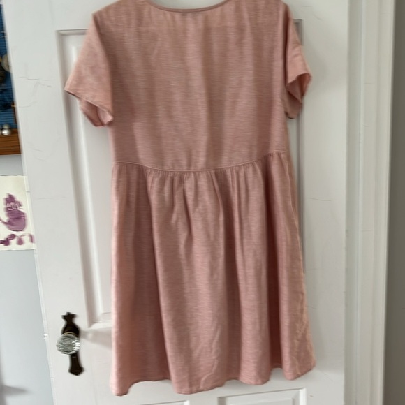 Madewell Pink Linen Blend Alexandra Button Up Dress. - Picture 4 of 4